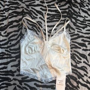 Satin Lace Tie Back Tank Top—NWT